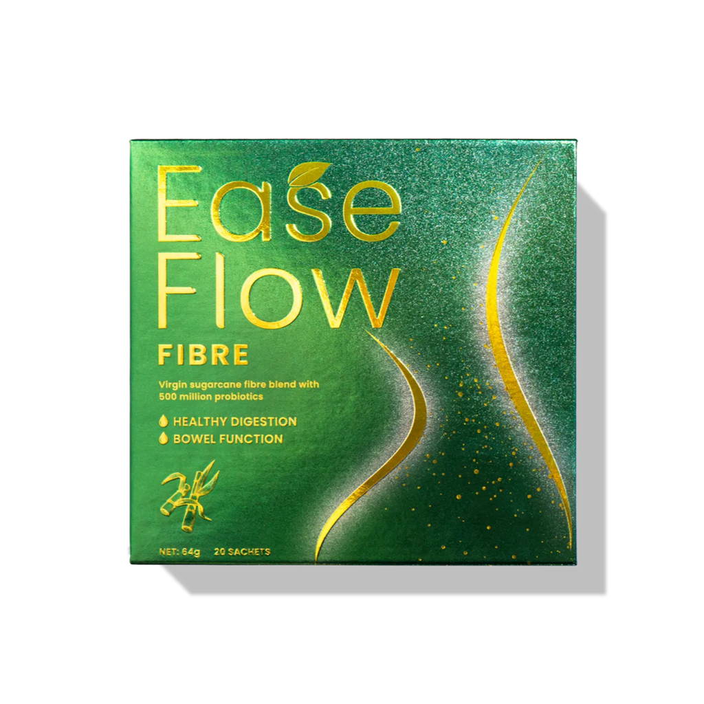 Lurky EaseFlow Fibre Pro combines prebiotics and probiotics with golden kiwifruit, green kiwi, and ginger extracts to support digestive health, alleviate IBS symptoms, and aid in weight management.