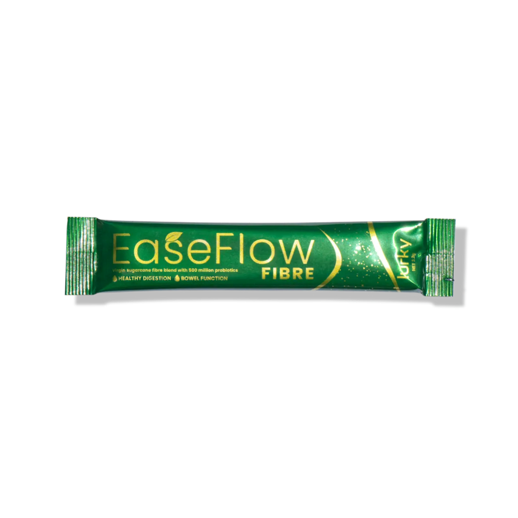 Lurky EaseFlow Fibre Pro combines prebiotics and probiotics with golden kiwifruit, green kiwi, and ginger extracts to support digestive health, alleviate IBS symptoms, and aid in weight management.